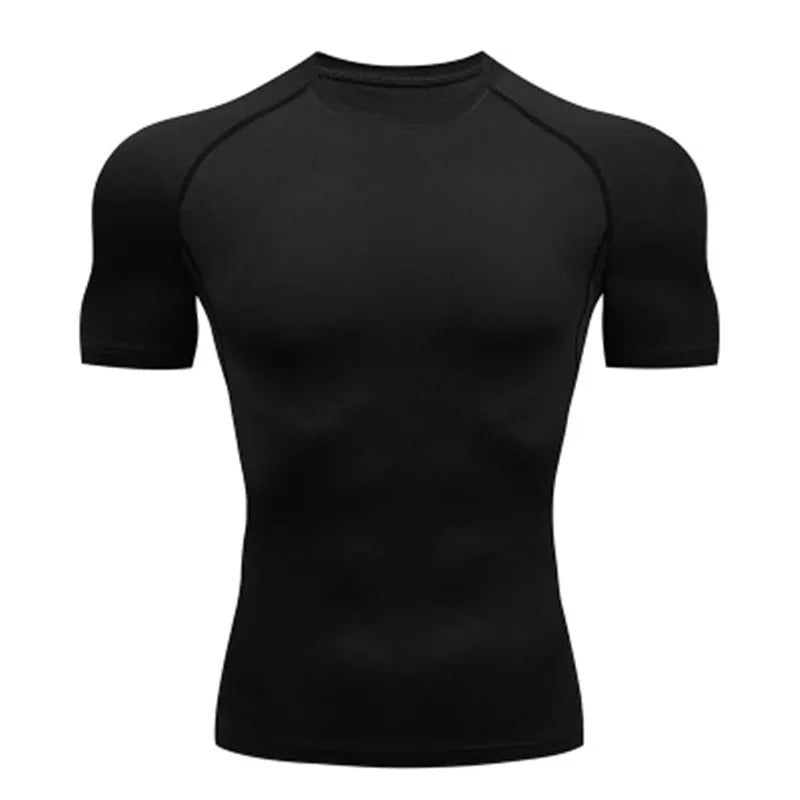 Men's T Shirt Outdoor Training Fitness Gym Jogging Running Sweatshirt Bat/-Man Compression Shirts Tight Elastic Breathable