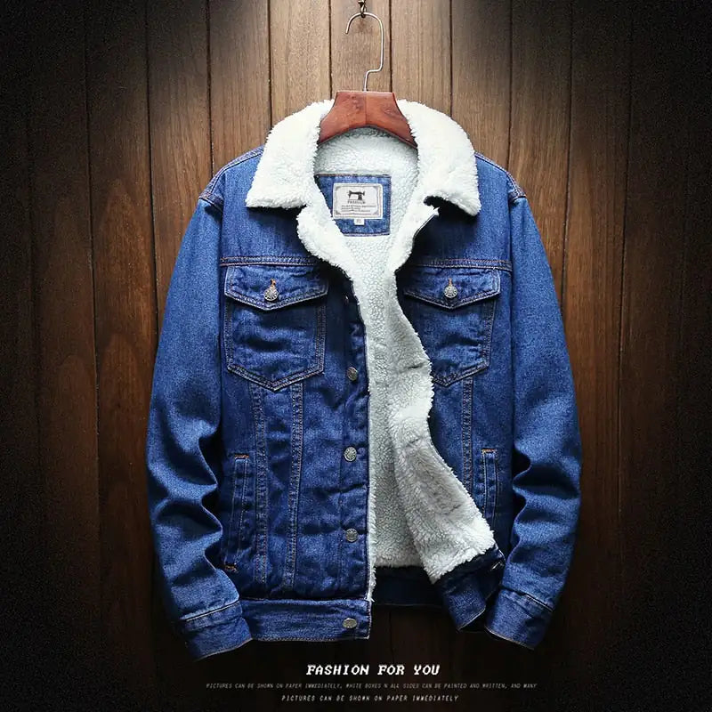 Blue Winter Jean Jackets Outerwear Warm