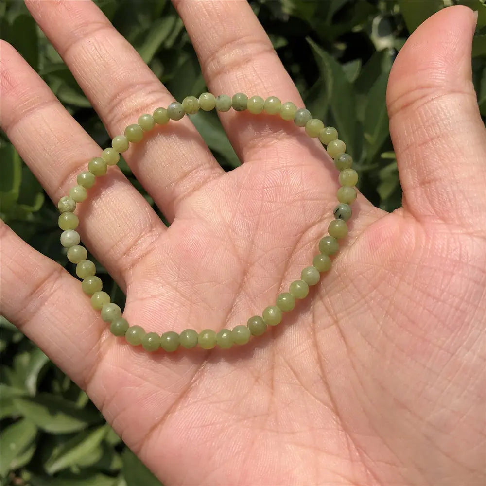 1 Pc Fengbaowu Natural Stone Green Jade Serpentine Bracelet