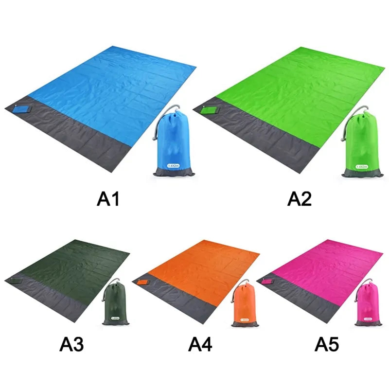 Compact Waterproof Beach Blanket: 2x2.1m Folding Camping Mat