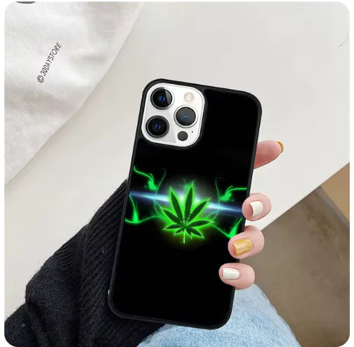 Funny 420 Weed Phone Case for iPhone 6-15 Series