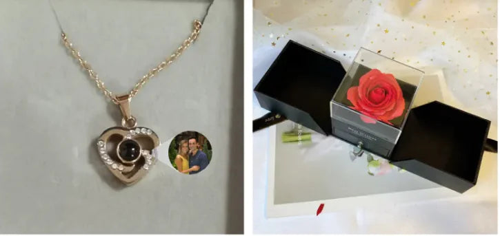 Color ful Heart Pendant Photo Necklace