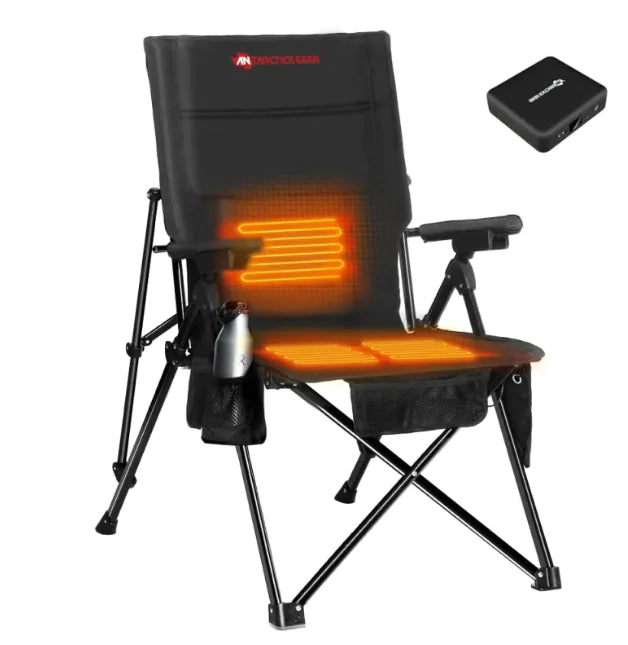 Antarctica Gear Heated Camping Chair with 12V Battery & 5 Pockets