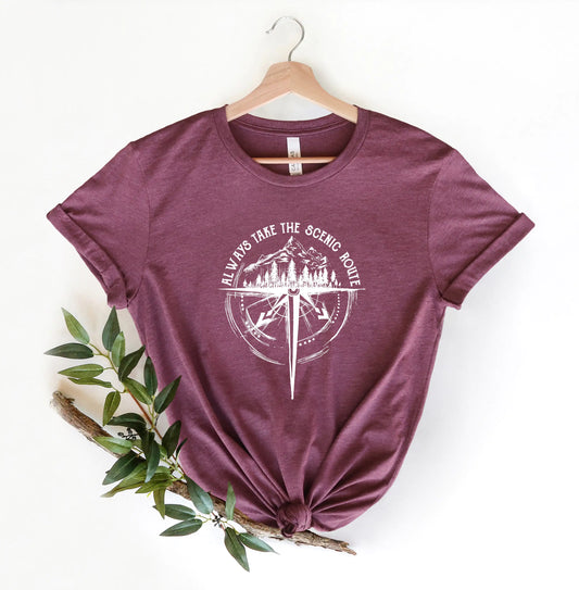 Always Take The Scenic Route, Mountain Shirt, Camping Shirt