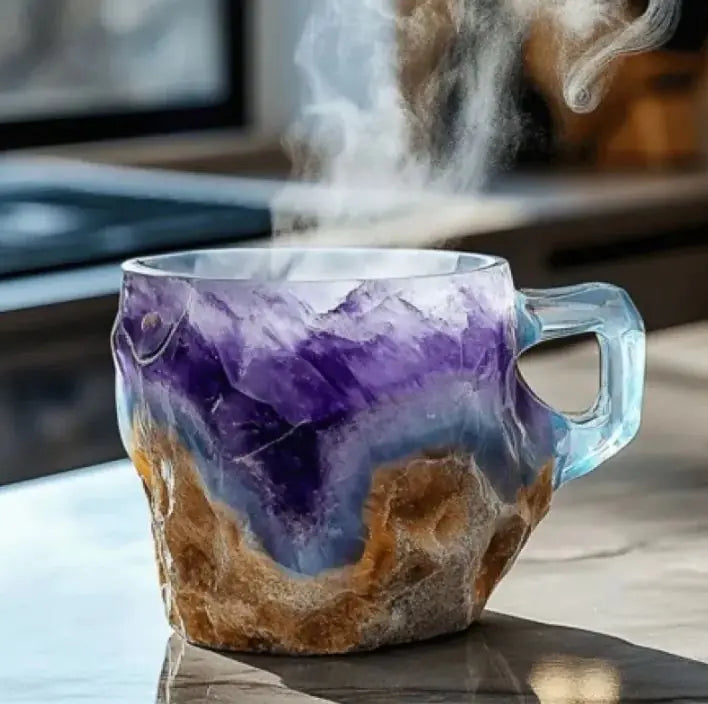 400ml Resin Mineral Crystal Coffee Mugs With Handles