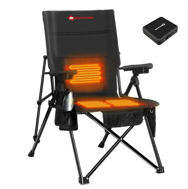 Antarctica Gear Heated Camping Chair with 12V Battery & 5 Pockets