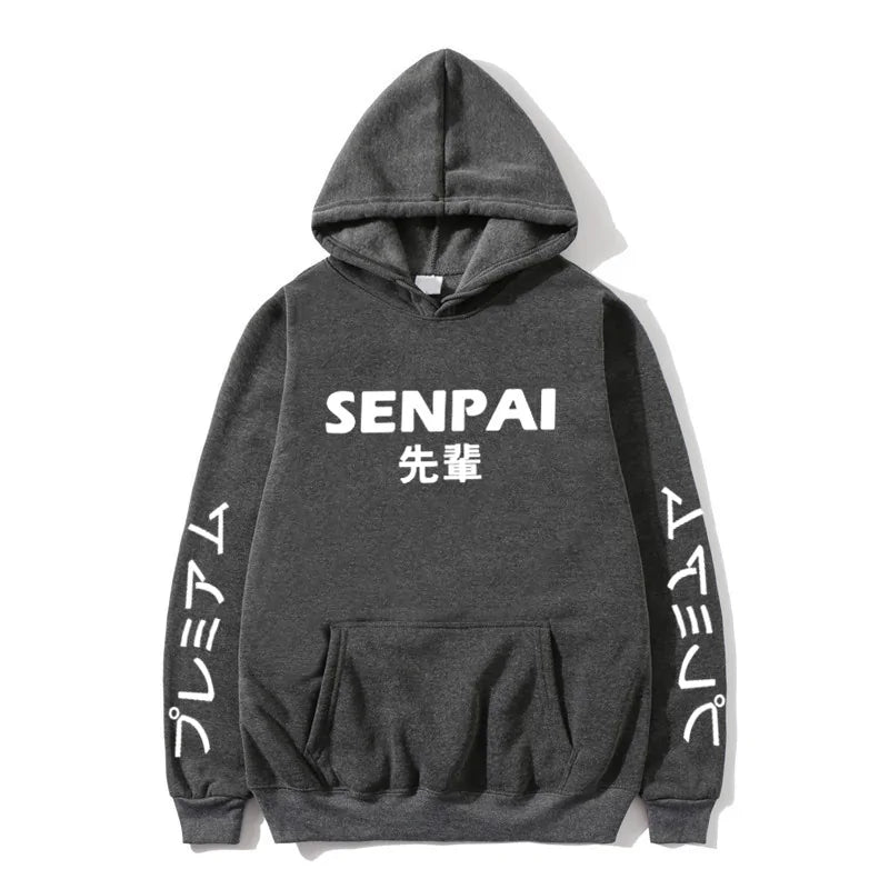 Winter Anime Senpai Print Fleece Hoodies