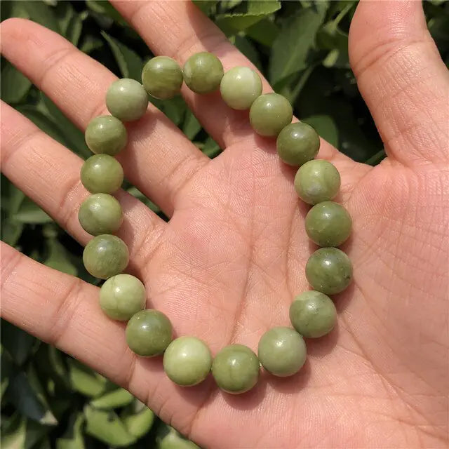 1 Pc Fengbaowu Natural Stone Green Jade Serpentine Bracelet