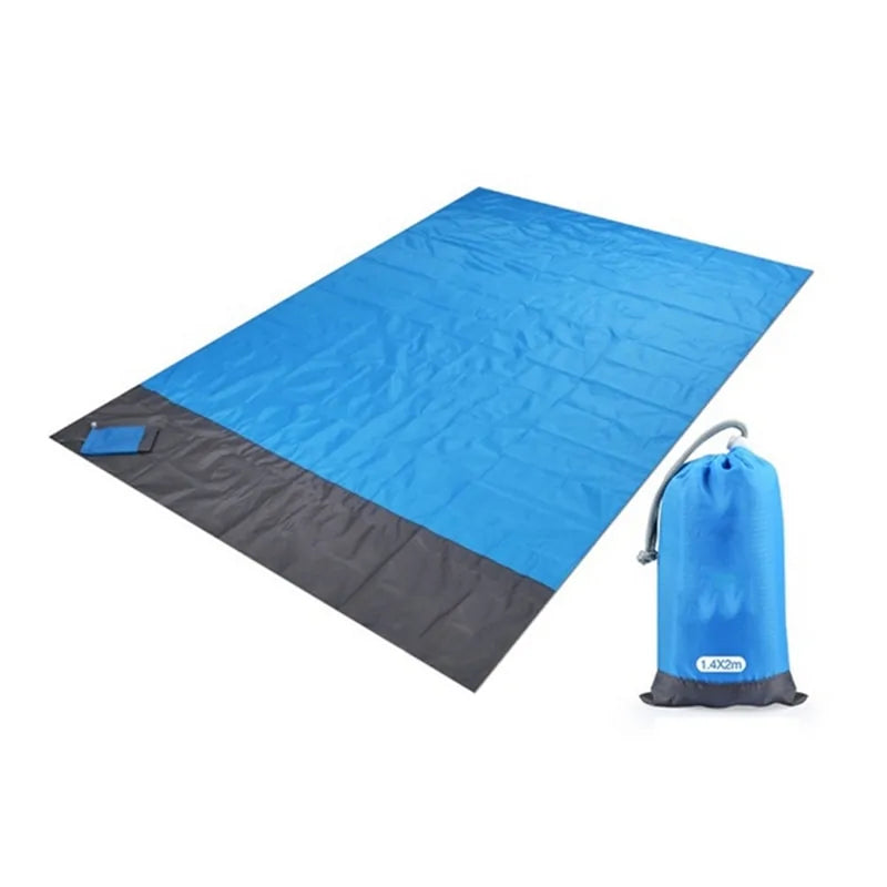 Compact Waterproof Beach Blanket: 2x2.1m Folding Camping Mat