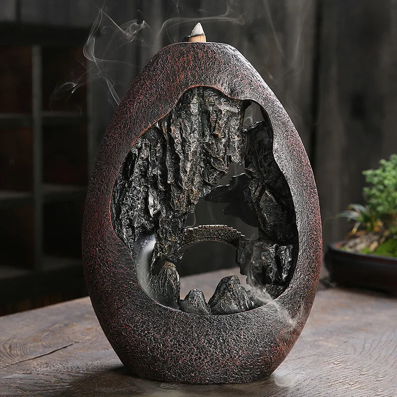 Resin Mountain Flow Back Incense Burner