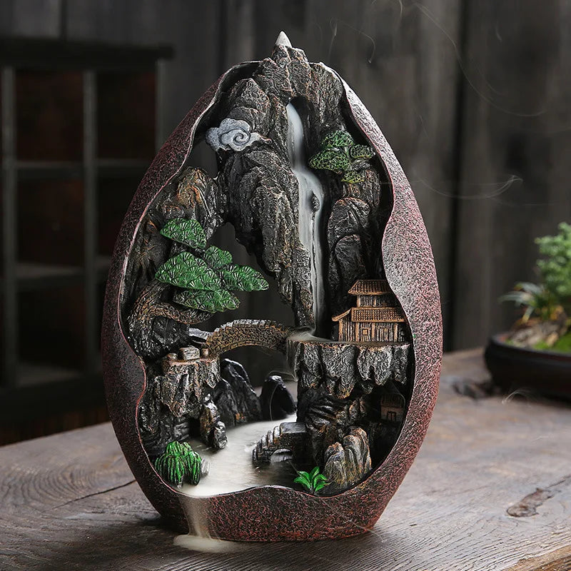 Resin Mountain Flow Back Incense Burner