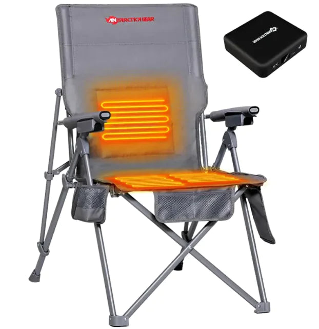 Antarctica Gear Heated Camping Chair with 12V Battery & 5 Pockets