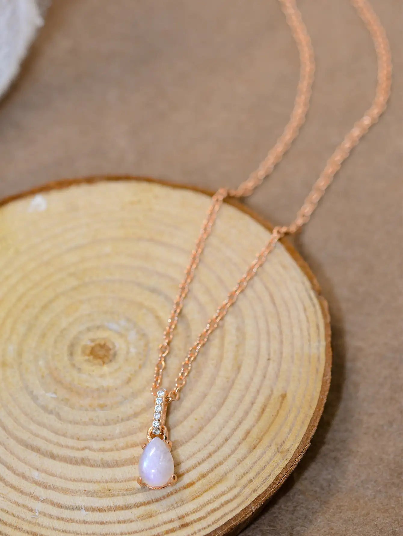 Moonstone Teardrop Pendant Necklace