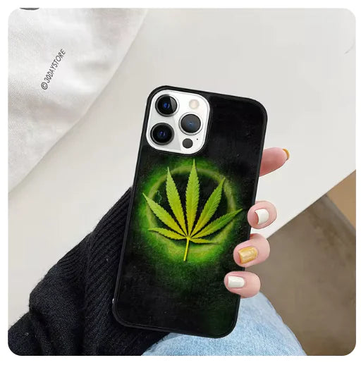 Funny 420 Weed Phone Case for iPhone 6-15 Series