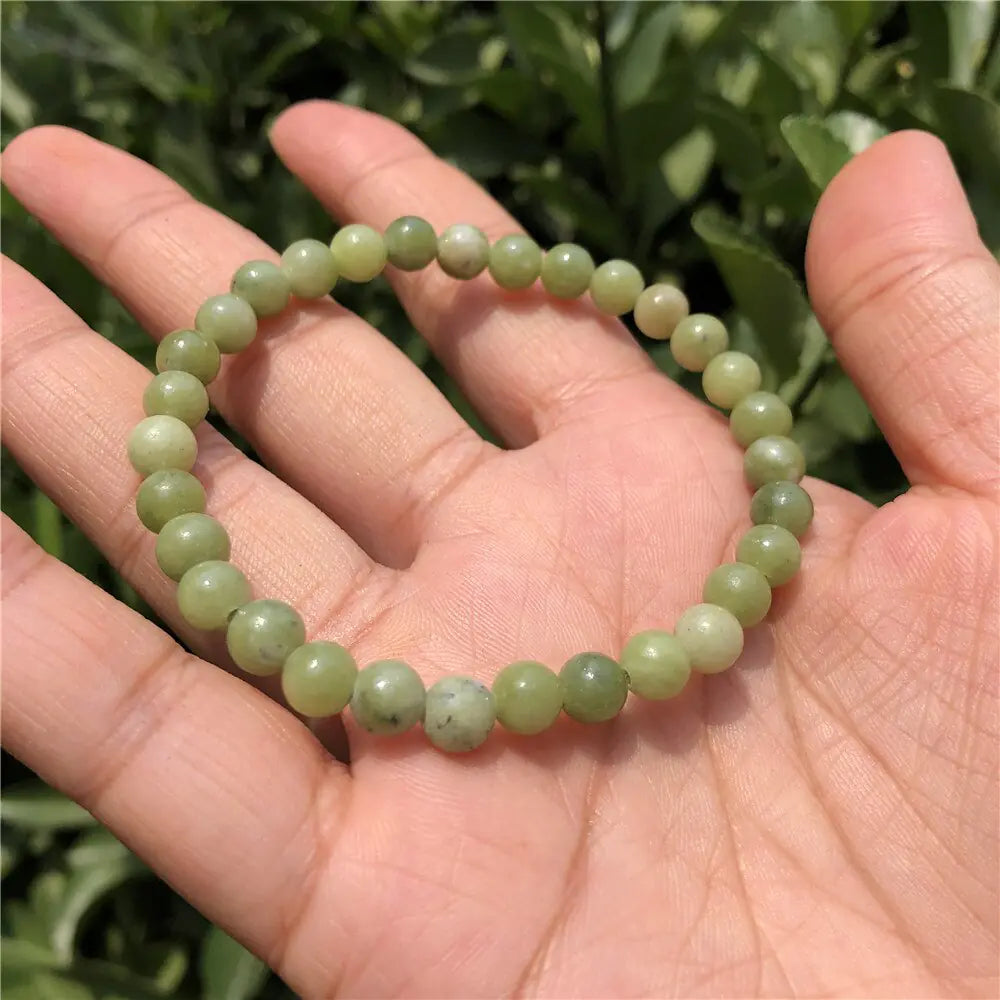 1 Pc Fengbaowu Natural Stone Green Jade Serpentine Bracelet