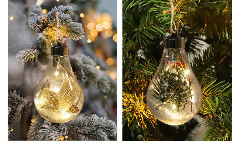 Pack of 5 LED Christmas Balls