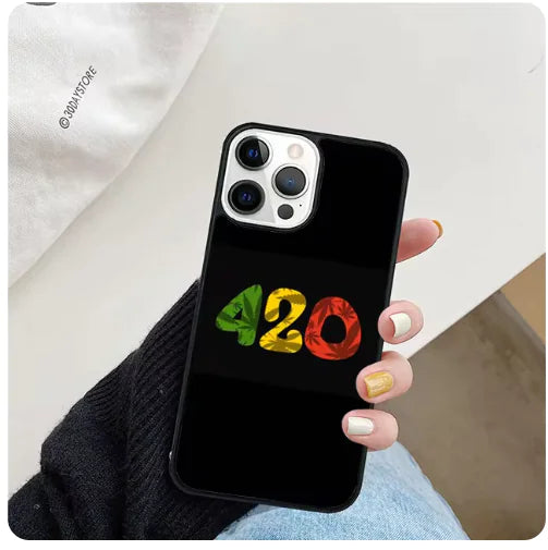 Funny 420 Weed Phone Case for iPhone 6-15 Series