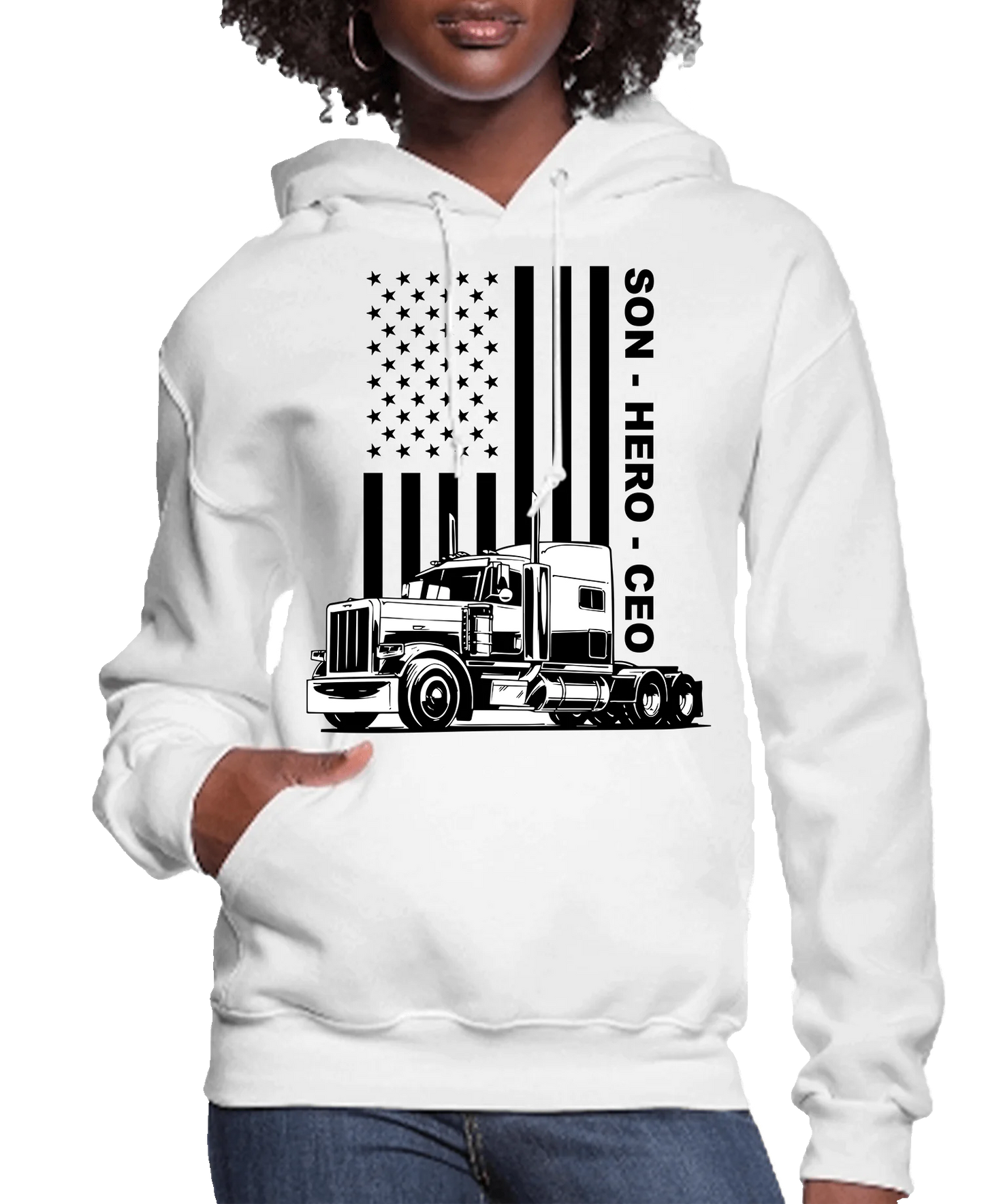 USA Trucker, Son, Hero, CEO Women’s Hoodie