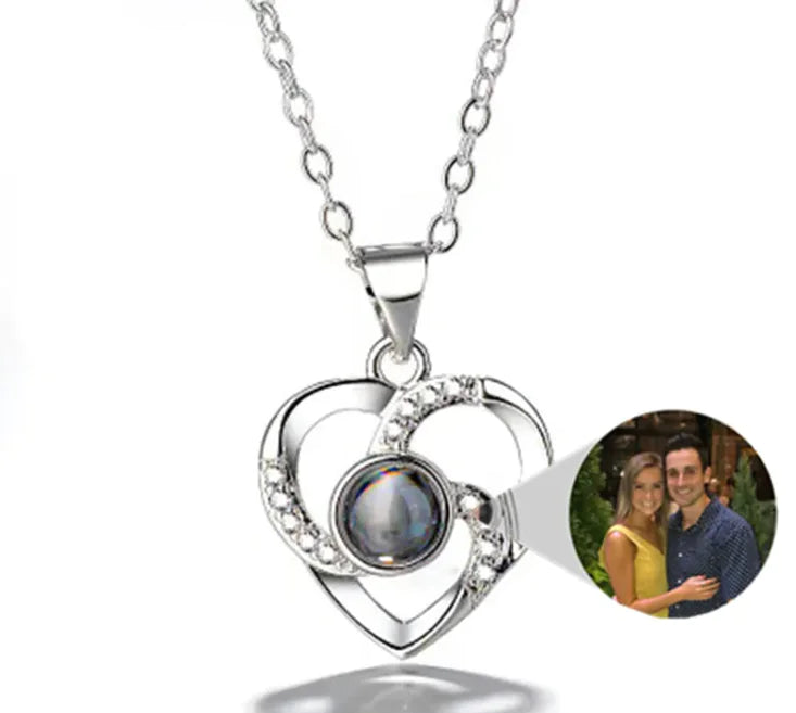 Color ful Heart Pendant Photo Necklace